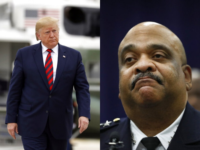 美國總統特朗普批評芝加哥是罪犯避風港，警察總長約翰遜批評他經常發表分化社會的言論。AP