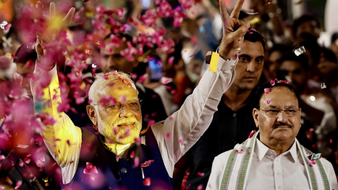 印度總理莫迪宣布勝選。 路透社