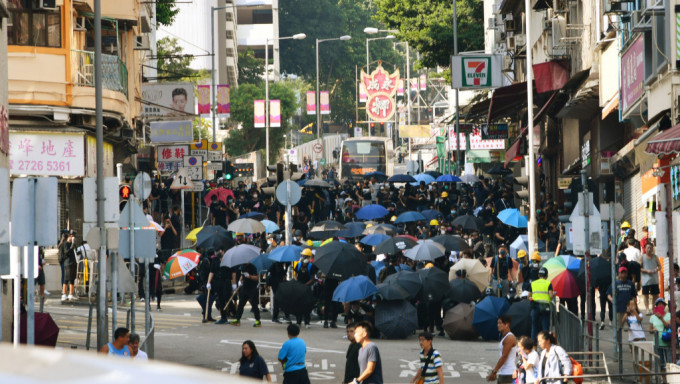 案发日黄大仙一带有示威者堵路。资料图片