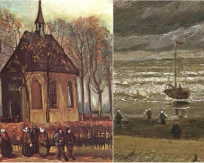 兩幅被盜畫作重新回歸阿姆斯特丹梵高博物館展出。網圖