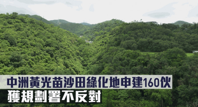 中洲黃光苗沙田綠化地申建160伙，獲規劃署不反對。