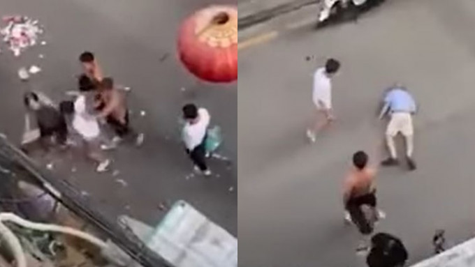 山西太原周五发生老翁遭青年围殴事件，其中3人被刑事拘留。网上影片截图