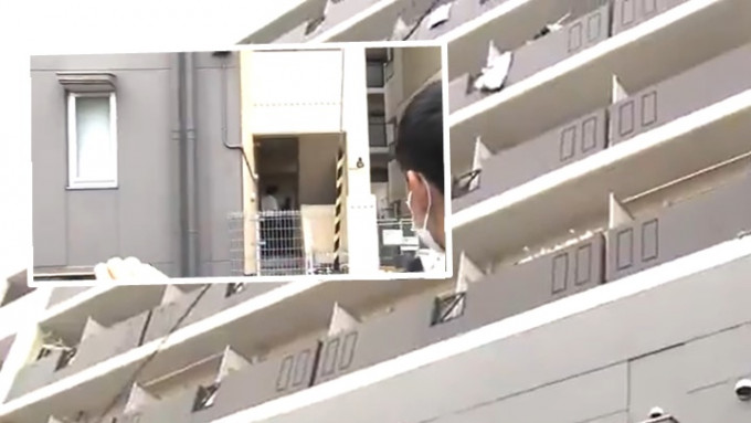 日本警方到行刺安倍疑凶的寓所搜查，日媒指检获疑似爆炸品。网上影片截图