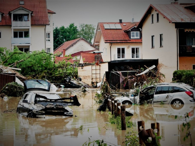 意大利西北部受洪水侵袭。 （网上图片）