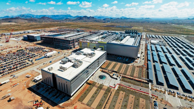 台積電在亞利桑那州鳳凰城興建中的晶圓廠。
