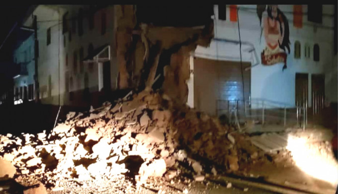 秘魯北部發生8級強烈地震有建築倒塌。網上圖片