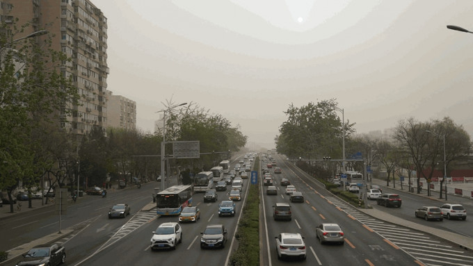 北京早前出現沙塵天氣。新華社