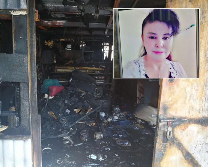 女死者阿霞昨在屋内被活活烧死。