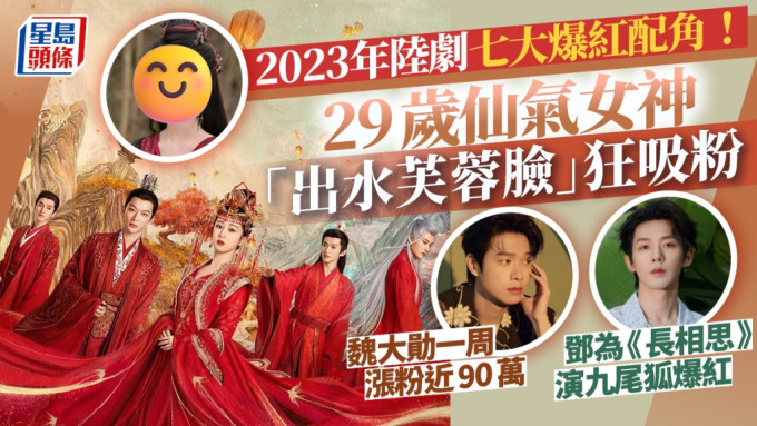 细数2023年陆剧七大爆红配角！29岁仙气女神「出水芙蓉脸」狂吸粉  魏大勋涨粉近90万