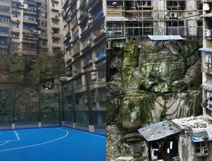 重庆住宅地基惊现13米无头巨佛身。
