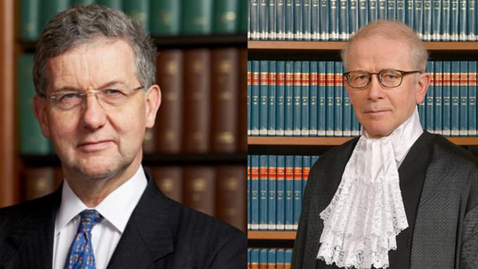 英国最高法院院长及副院长韦彦德及贺知义，辞去香港终审法院非常任法官职务。资料图片