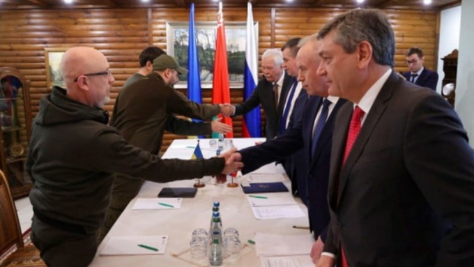 俄國與烏克蘭第二輪談判。AP圖片