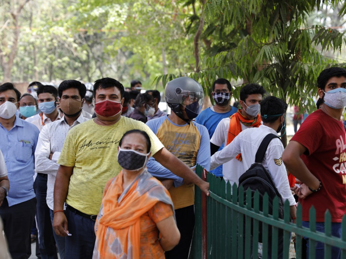 印度现时已突破2000万宗确诊。AP图片
