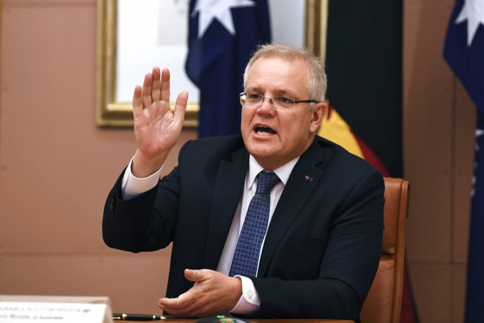 澳洲總理莫里森表示，目前沒有證據顯示需要在當地封禁TikTok。AP圖片