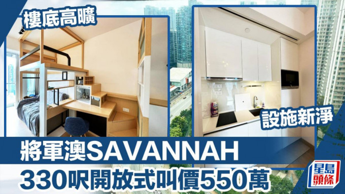将军澳SAVANNAH 3B座高层E室，实用面积330方尺，最新叫价550万元。