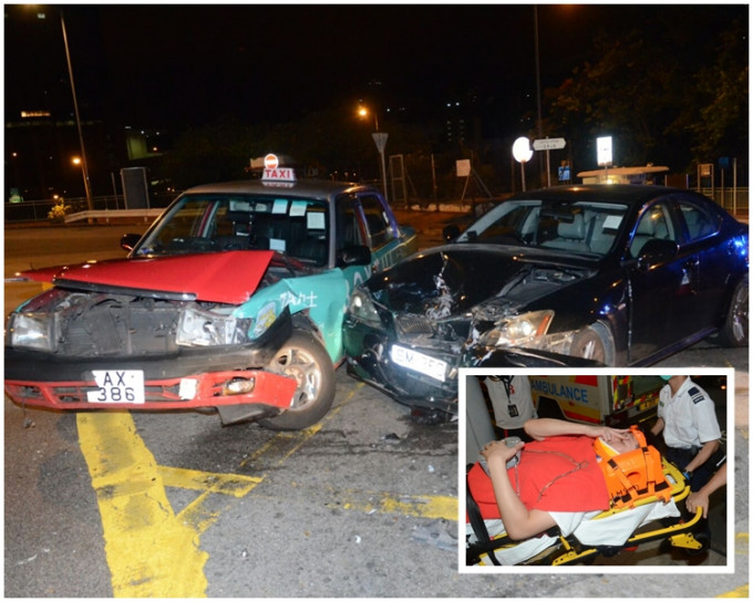 的士司机、的士女乘客及私家车上的2名女乘客受伤。