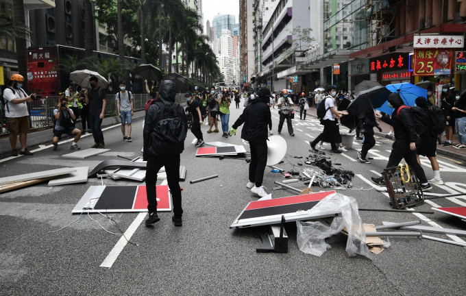 香港爆發反對國安法示威。資料圖片