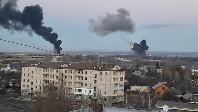 哈尔科夫周四上午遭受空袭。互联网图片
