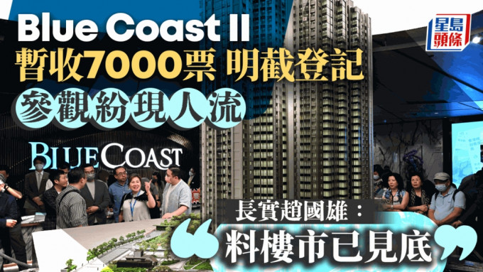 长实Blue Coast II暂收7000票明截登记 参观纷现人流 赵国雄料楼市已见底