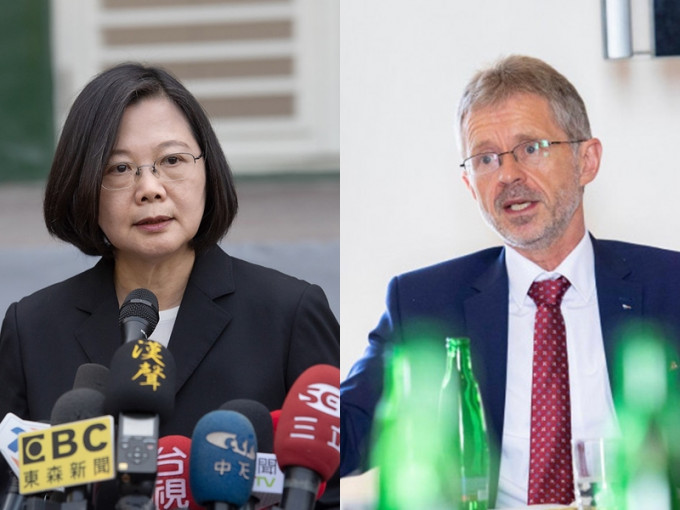 台湾蔡英文总统（左）将于总统府接见捷克参议院议长维特齐（右）。 网图