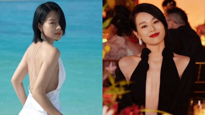 胡杏儿盛装出席「女儿」婚礼 贴身粉红高衩晚装晒白滑腿 巨型珍珠镶钻首饰好抢fo