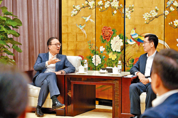 林定國率領20人代表團訪問廣州及深圳，首站與廣東省人民政府副省長王志忠會面。