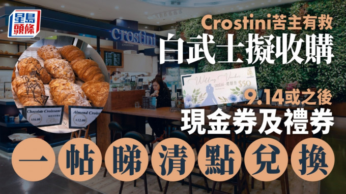 胡迪有限公司稱有意全數收購Crostini餅卡。資料圖片