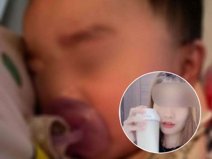 台灣一名媽媽被指虐待女嬰，遭網民鬧爆。網圖
