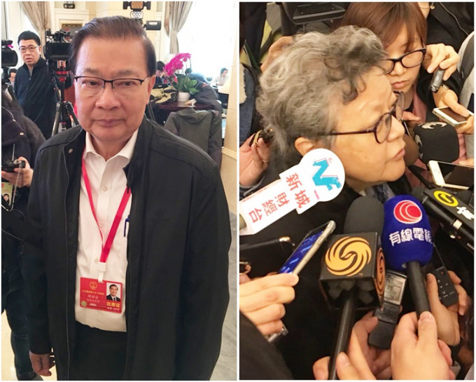 范太指香港有人有心误解、误导市民关于国家政策、基本法及宪法。图左为谭耀宗。