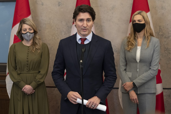 加拿大总理杜鲁多宣布，跟随美国、澳洲及英国外交抵制北京冬奥。AP图片