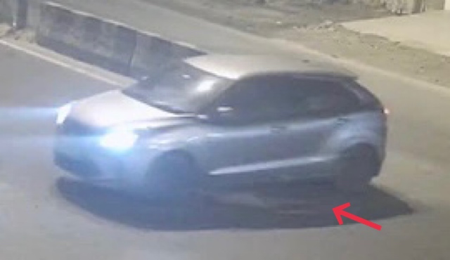 監控錄像拍下懷疑是肇事汽車車底有人的畫面。 網上圖片