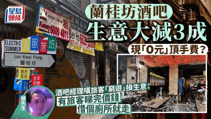 兰桂坊风光不再？酒吧现「０元顶手费」 Happy Hour门可罗雀 经理叹：大部分酒吧都系捱住