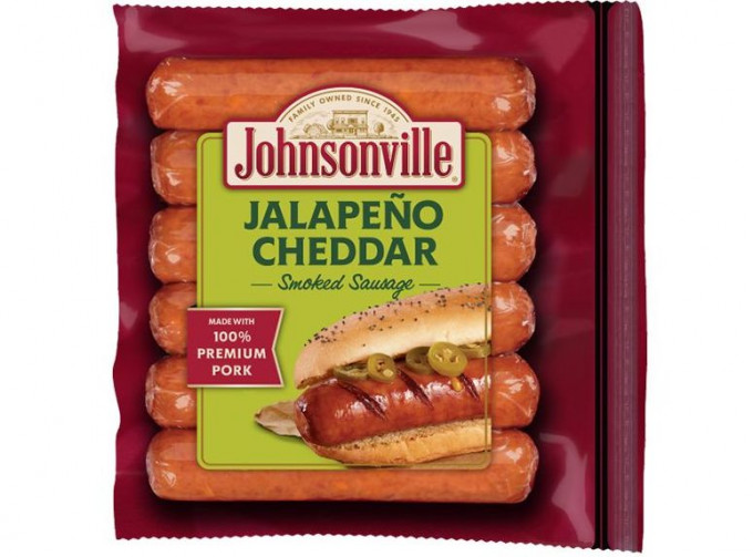 食安中心指，「Johnsonville」一款香肠可能含有异物，呼吁市民停食。网图