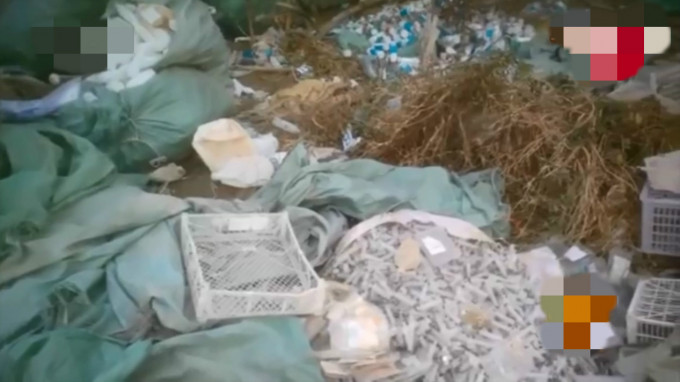 内地有人从医院收取医疗垃圾造再生物料，恐怕对人体有害。  影片截图