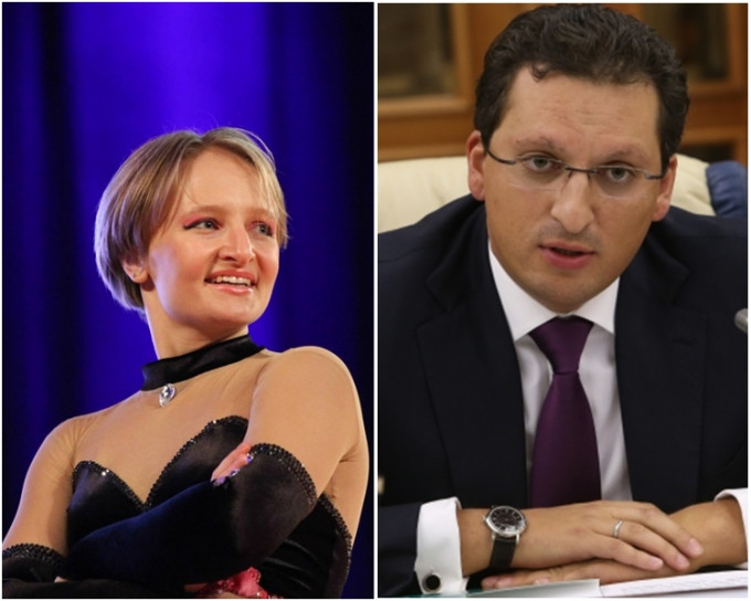 俄羅斯總統普京細女葉卡捷琳娜（左）被指早前已與丈夫沙馬洛夫（右）離婚。網圖