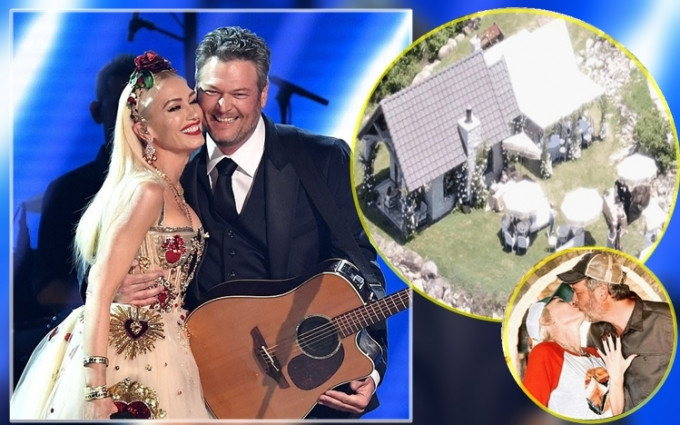 Gwen Stefani被爆上周六已跟Blake Shelton结婚。