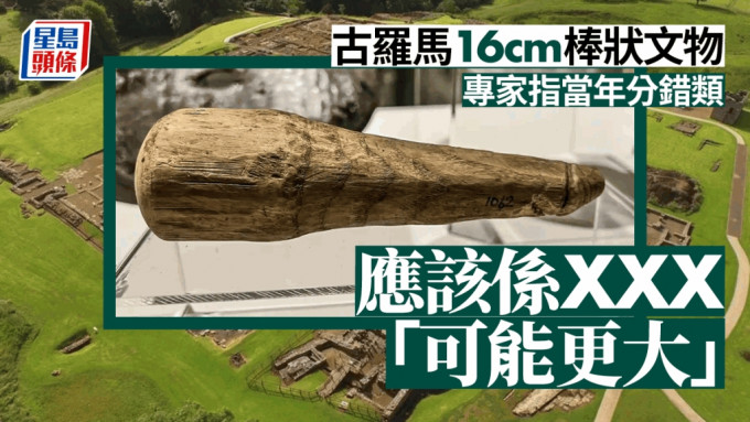 在罗马帝国文德兰达（Vindolanda）要塞发现的长16cm木制棒状物可能是假阳具。（星岛制图）