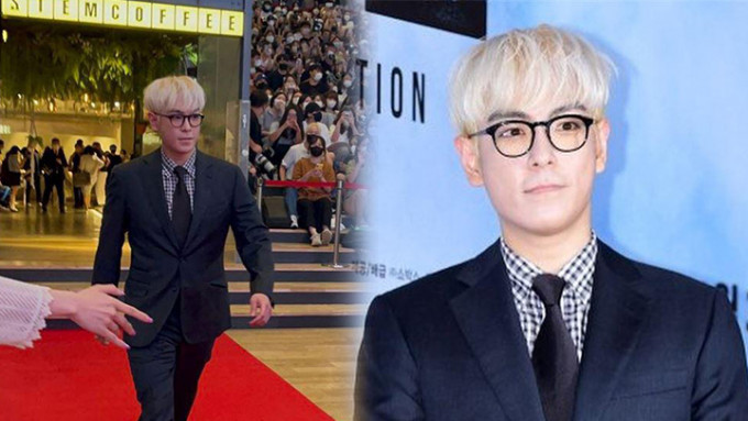 T.O.P现身与他无关的电影《紧急迫降》首映礼，令Fans好惊喜。