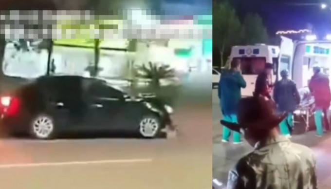 有網民拍攝到男車故意撞人的畫面。