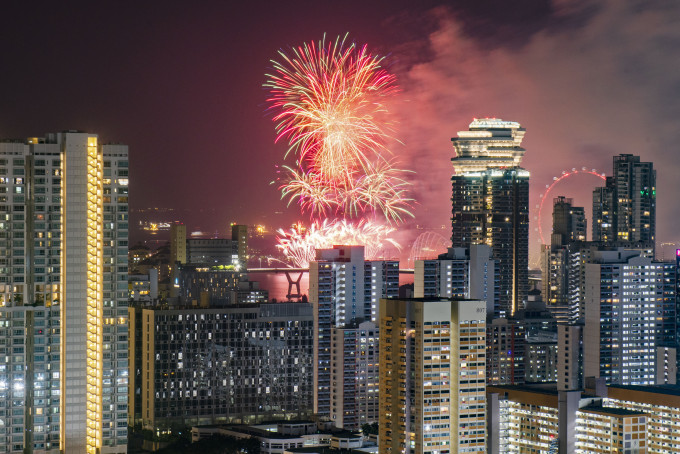 新加坡在疫情下庆祝独立55周年。　