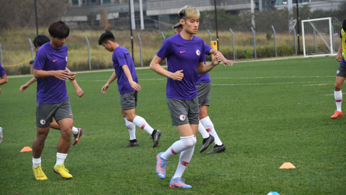 香港U23代表队开操备战本月尾的新加坡鱼尾狮杯。吴家祺摄