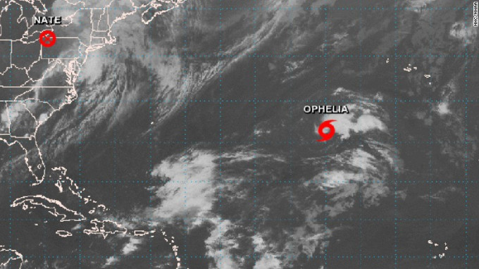 熱帶風暴奧菲利雅已在大西洋形成。網上圖片