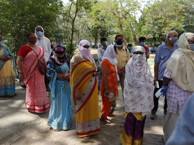 印度过去一日新增逾40万人确诊。AP图片