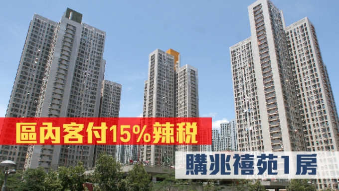 区内客为家人不惜付15%辣税购兆禧苑1房。