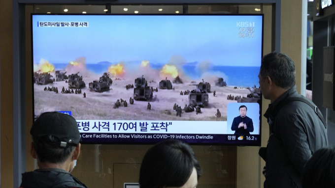 北韓官方15日發表聲明，批評南韓軍方持續挑釁。美聯社圖片