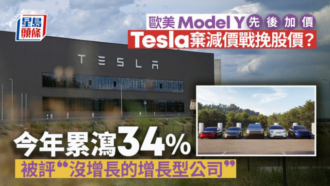 欧美Model Y先后加价 Tesla弃减价战挽股价？今年累泻34% 被评「没增长的增长型公司」