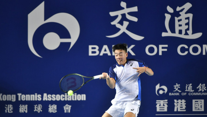  「香港国际网球挑战赛2022」，黄泽林对诺里。 陈极彰摄