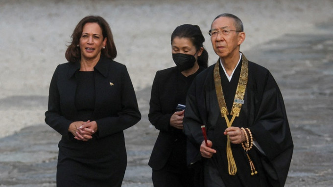正在日本的美国副总统贺锦丽，将会转到南韩访问。路透社图片