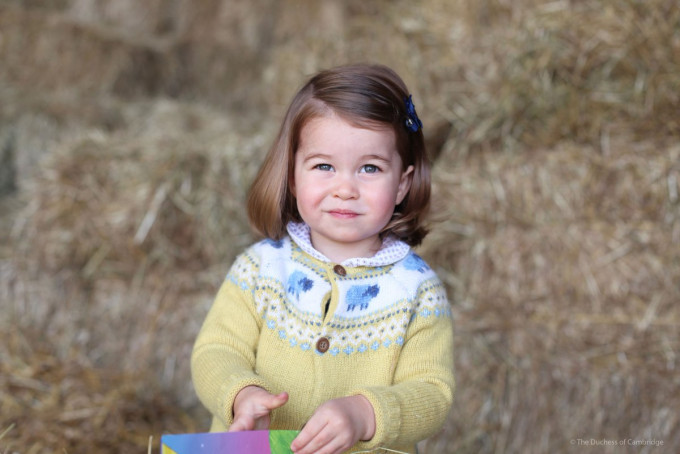英国剑桥公爵威廉王子一家在社交网站发布夏洛特最新照片，庆祝女儿两岁生日。