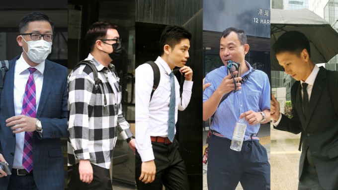 由左至右：林卓廷、鄺浩林、葉鑫昇、尹仲明及庾家豪 。資料圖片